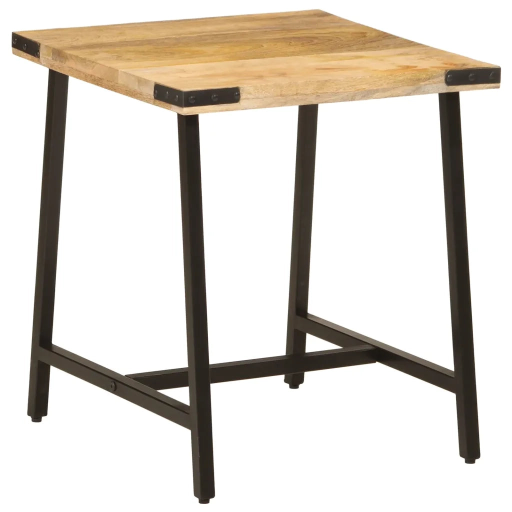 Tavolino-Tavolino da soggiorno-Tavolo 45x45x50cm in Legno Massello di Mango e Ferro