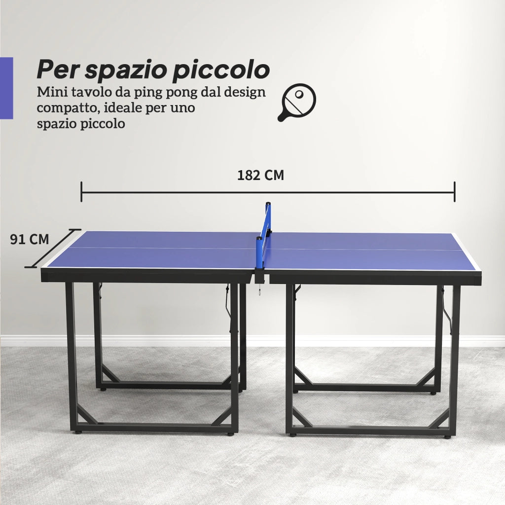 Tavolo da Ping Pong Pieghevole per Interni, Tavolo Ping Pong con Rete, Montaggio Non Richiesto, 182x91 cm, Blu e Viola