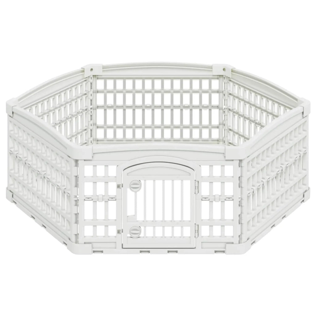 Panchetto per Cani a 6 Pannelli Bianco 122 x 106 x 40 cm 42027217