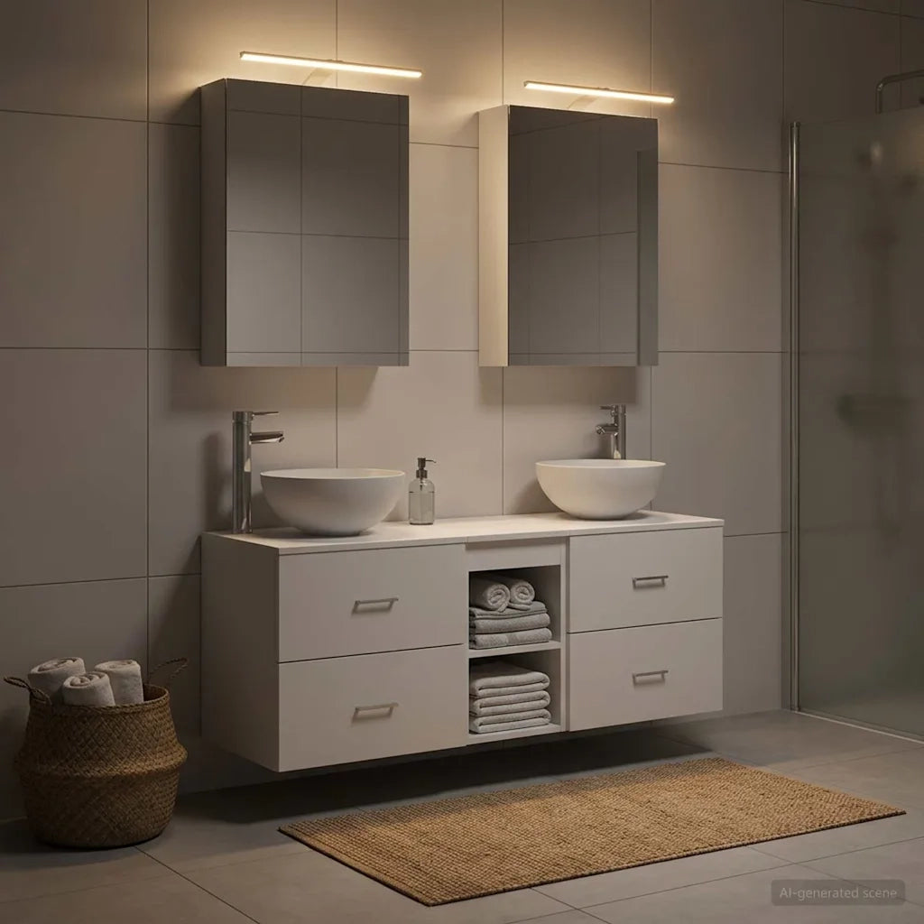 Set di mobili per il bagno 5 pcs Bianco 3406711