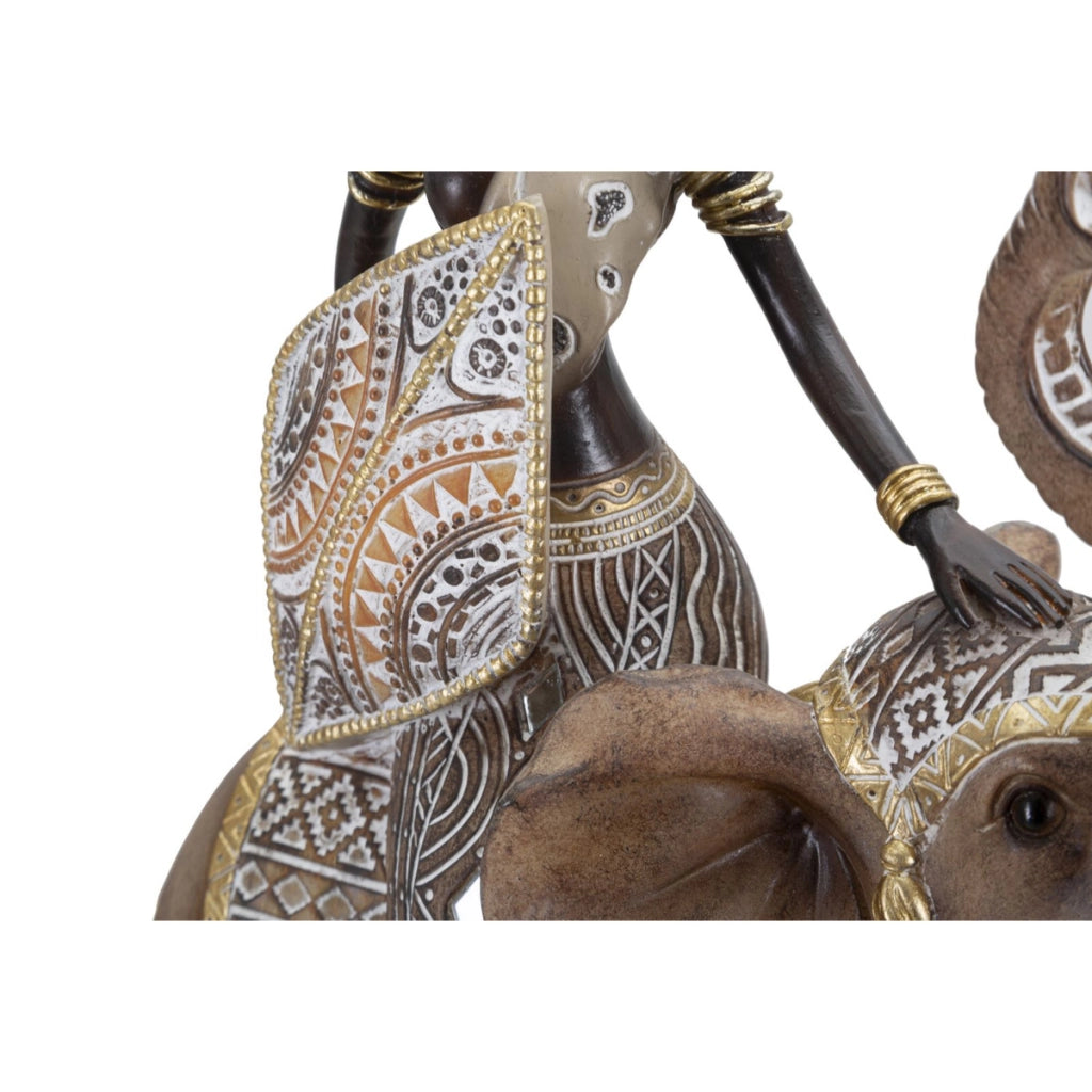Scultura Africa 11, Multicolore, Poliresina, 22,5x12x32,5 cm