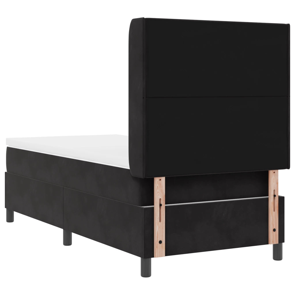 Letto Box Spring con Materasso & LED Nero 80x200 cm Velluto