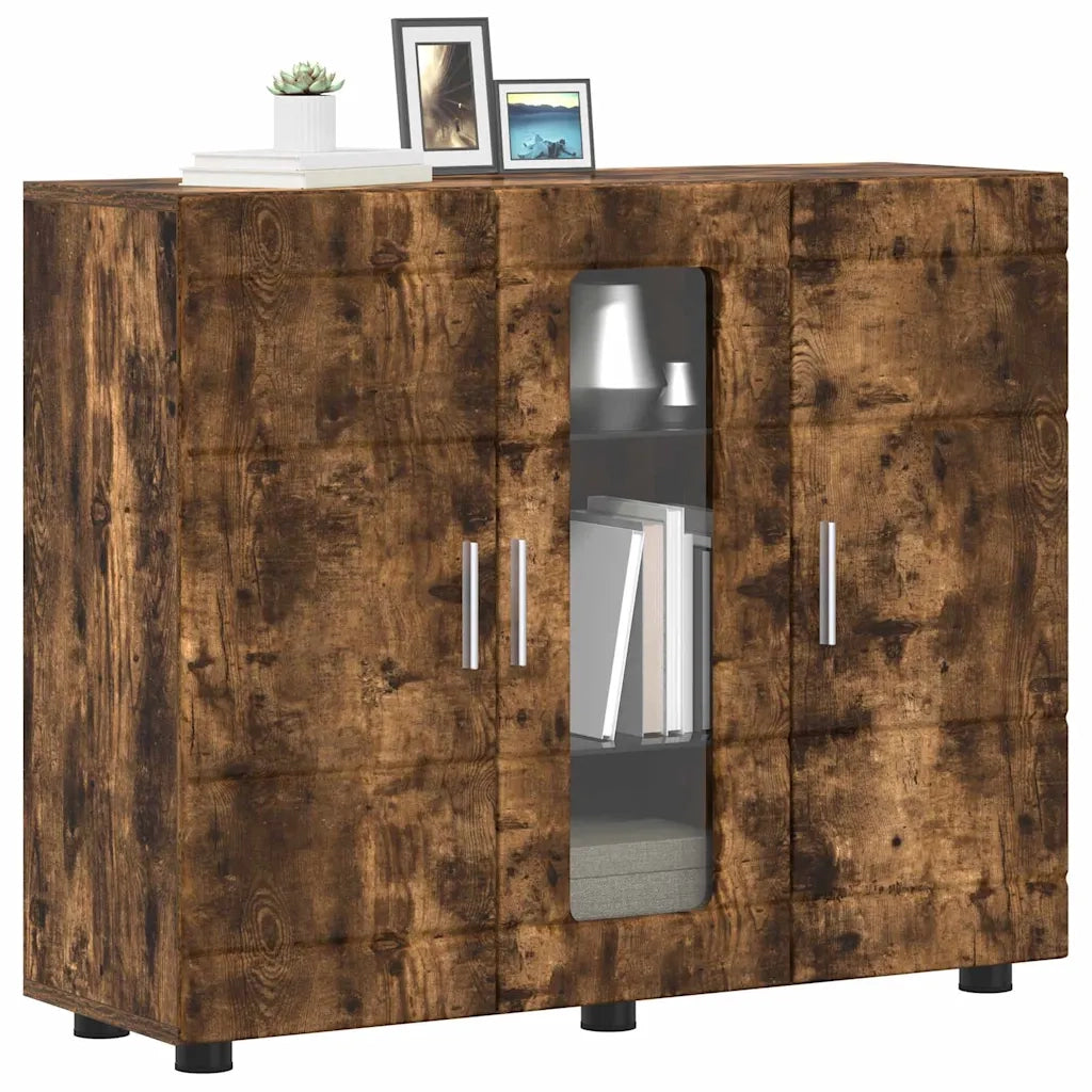 Credenza-Buffet-Armadio da cucina Rovere fumo 55,5 x 29 x 100 cm Legno multistrato