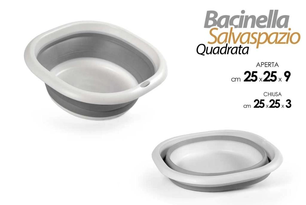 Bacinella Salvaspazio Richiudibile Quadrata 25 x 25 x 9 cm