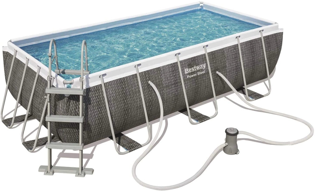 Piscina Power Steel Frame Rettangolare 404X201X1,00 Grigio - Best Way
