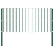 Pannello di recinzione con pali in ferro 1557,5x80 cm verde 278612