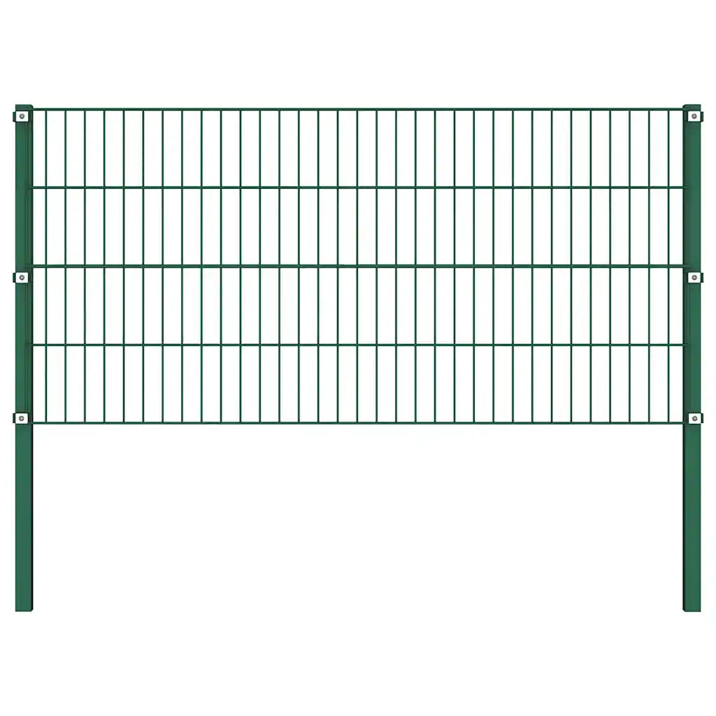 Pannello di recinzione con pali in ferro 1557,5x80 cm verde 278612