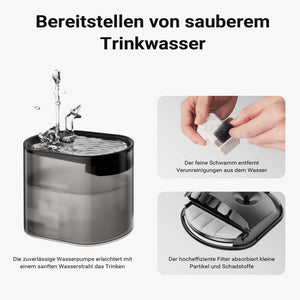 Fudajo Mangiatoia e abbeveratoio automatico per cani e gatti, distributore automatico di cibo da 3 litri e abbeveratoio da 2,5 litri, controllo mangime via app, colore nero