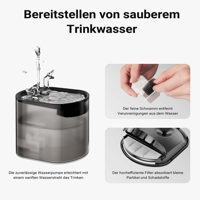 Fudajo Mangiatoia e abbeveratoio automatico per cani e gatti, distributore automatico di cibo da 3 litri e abbeveratoio da 2,5 litri, controllo mangime via app, colore nero