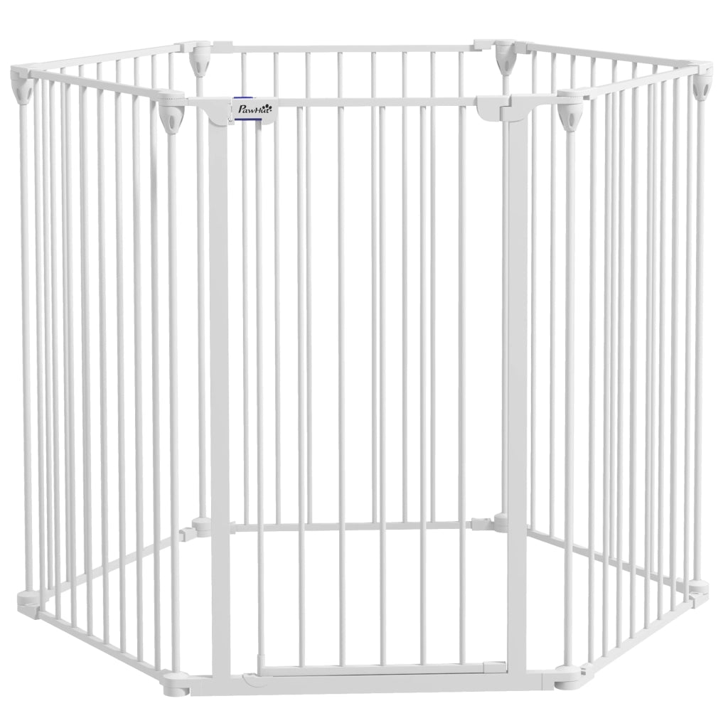 Cancellino per Cani Pieghevole ¨C Zephmum ¨C Bianco Acciaio 123x102x100 cm