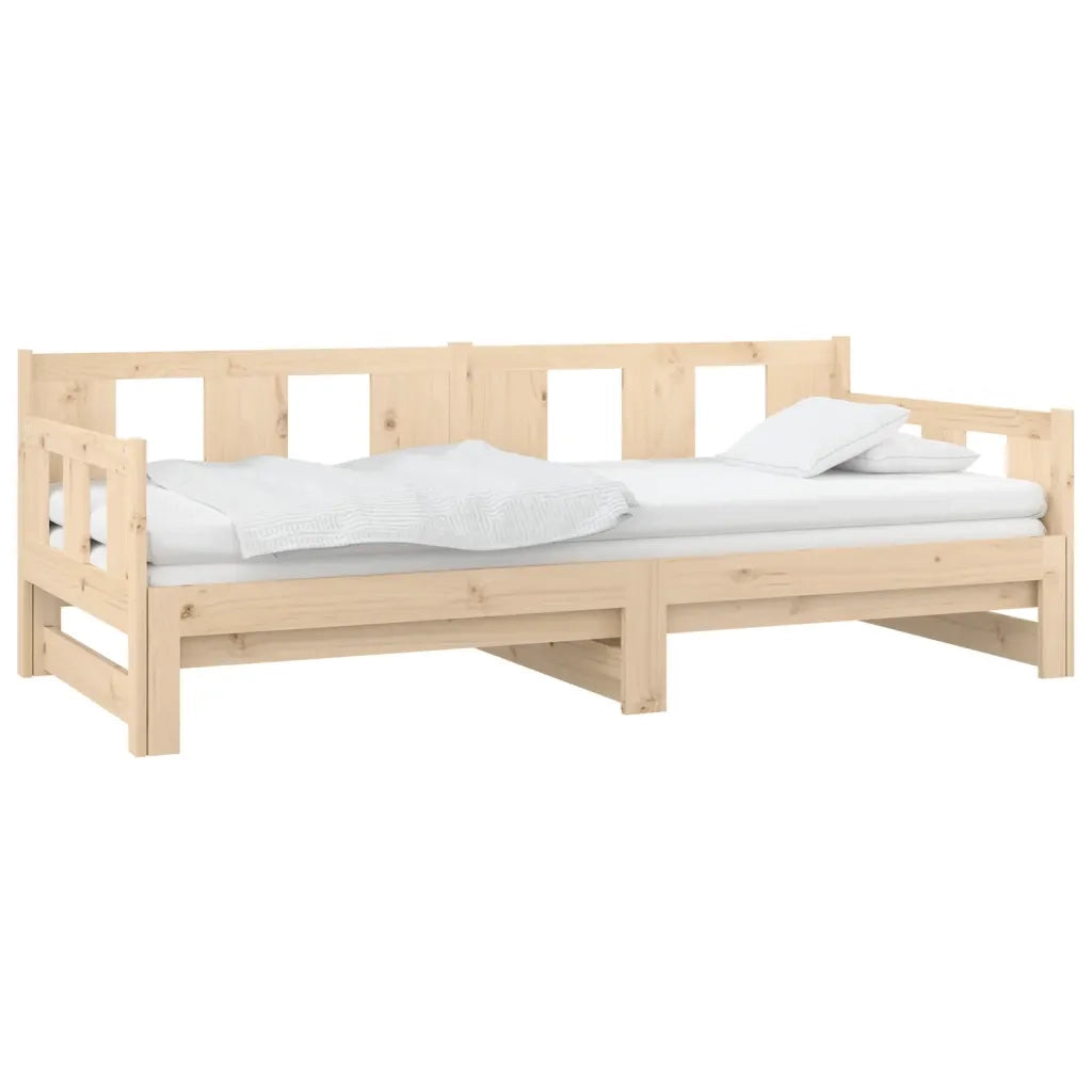 Dormeuse Estraibile in Legno Massello di Pino 2x(90x190) cm