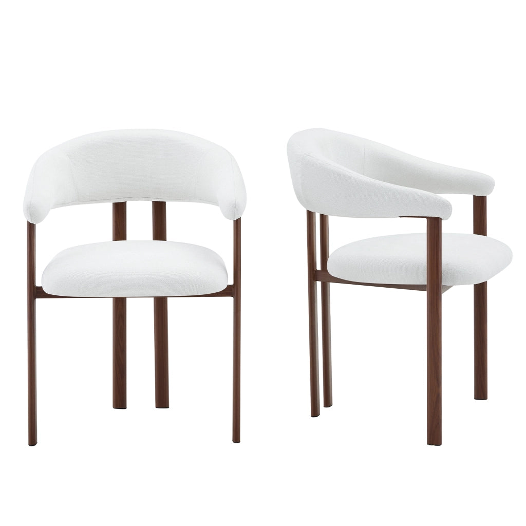 Sedia in Tessuto con Gambe in Metallo ¨C Xylo ¨C Bianco, Set 2 Pezzi