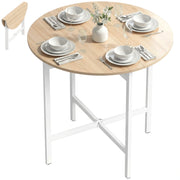 Tavolo da pranzo pieghevole rotondo ¨C zephmum ¨C legno effetto naturale 80 cm