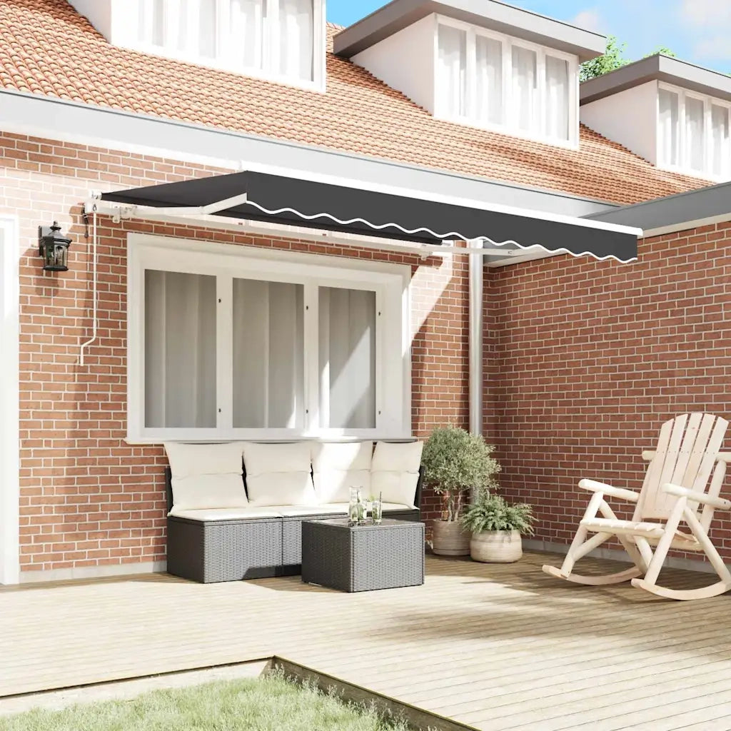 Tenda retrattile-Tenda parasole per balcone Antracite 300 x 200 cm Tessuto 605536