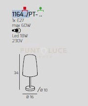 LUMETTO BIANCO 1 LUCE RAME 1164BI-PT-RA