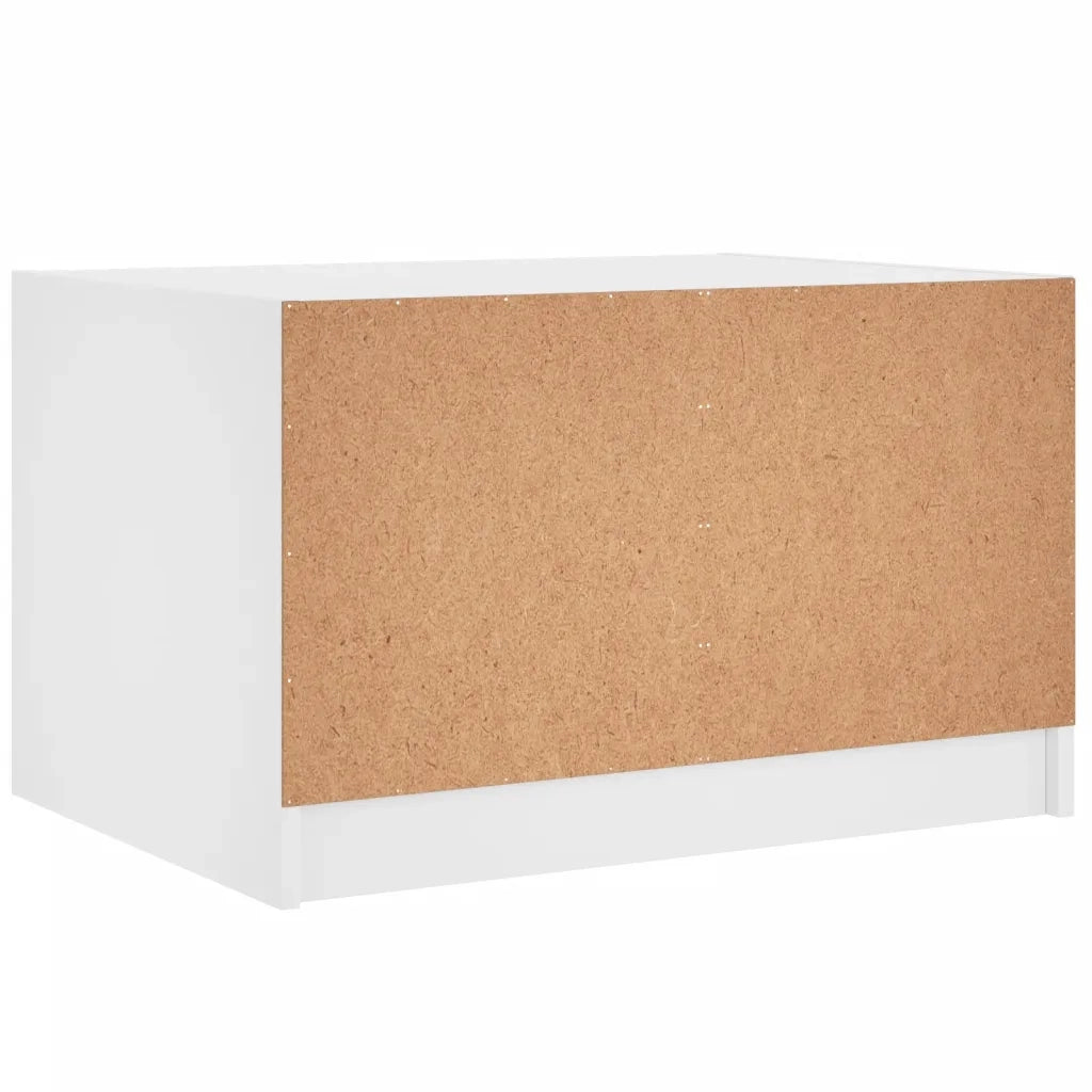 Tavolino da Salotto con Ante in Vetro Bianco 68x50x42 cm 836364