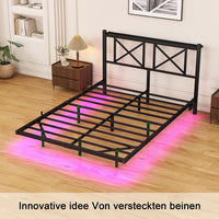 Letto doppio 120x200cm - Xylo - LED USB sospeso facile montaggio