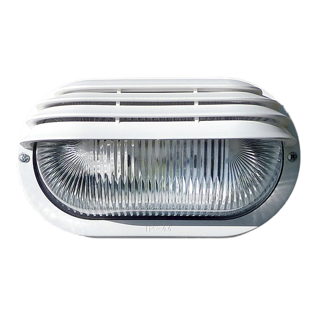 PLAFONIERA A PALPEBRA TRAFORATA- - max 40w IP44 - mm.200x115x100h. colore bianco - 2 pezzi SYNTESY