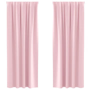 Tende Oscuranti | Tende Blackout con Anelli 2 pz Rosa baby 260 x 140 cm