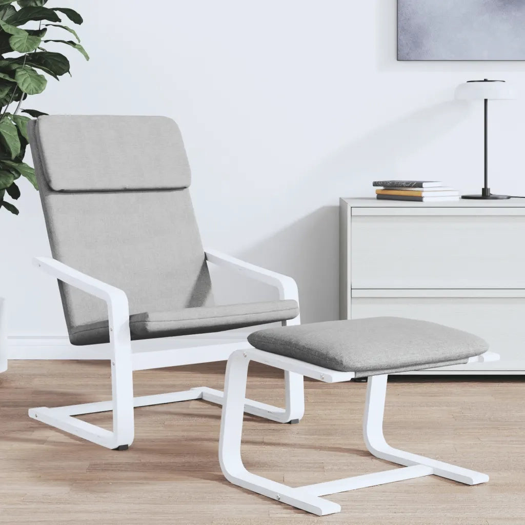 Sedia Relax Grigio Chiaro in Tessuto 351054