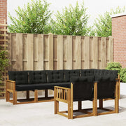 Set di divani da esterno con cuscino 8 pcs Naturale e Nero 3368783