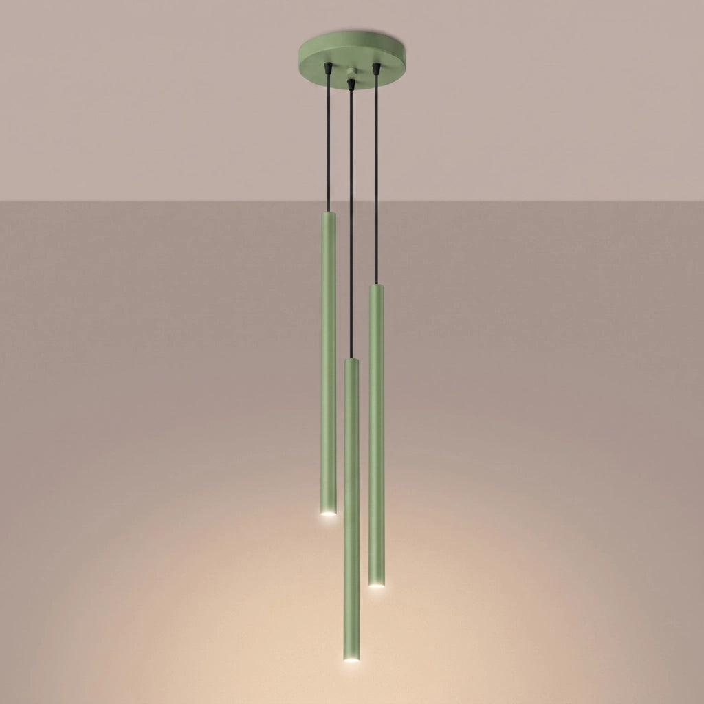 Lampada a sospensione PASTELO 3P salvia