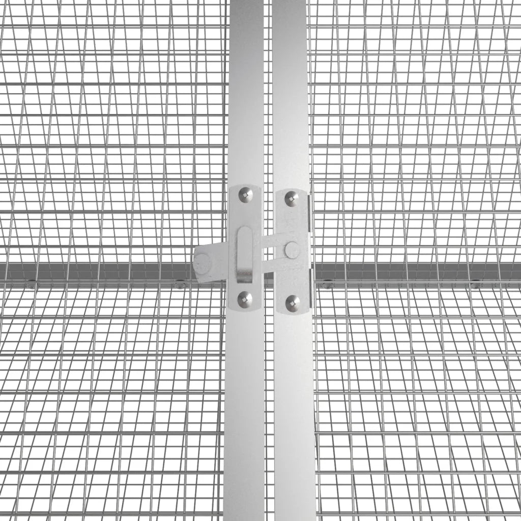Gabbia per Conigli grigio 302,5x80,5x71 cm Acciaio Zincato