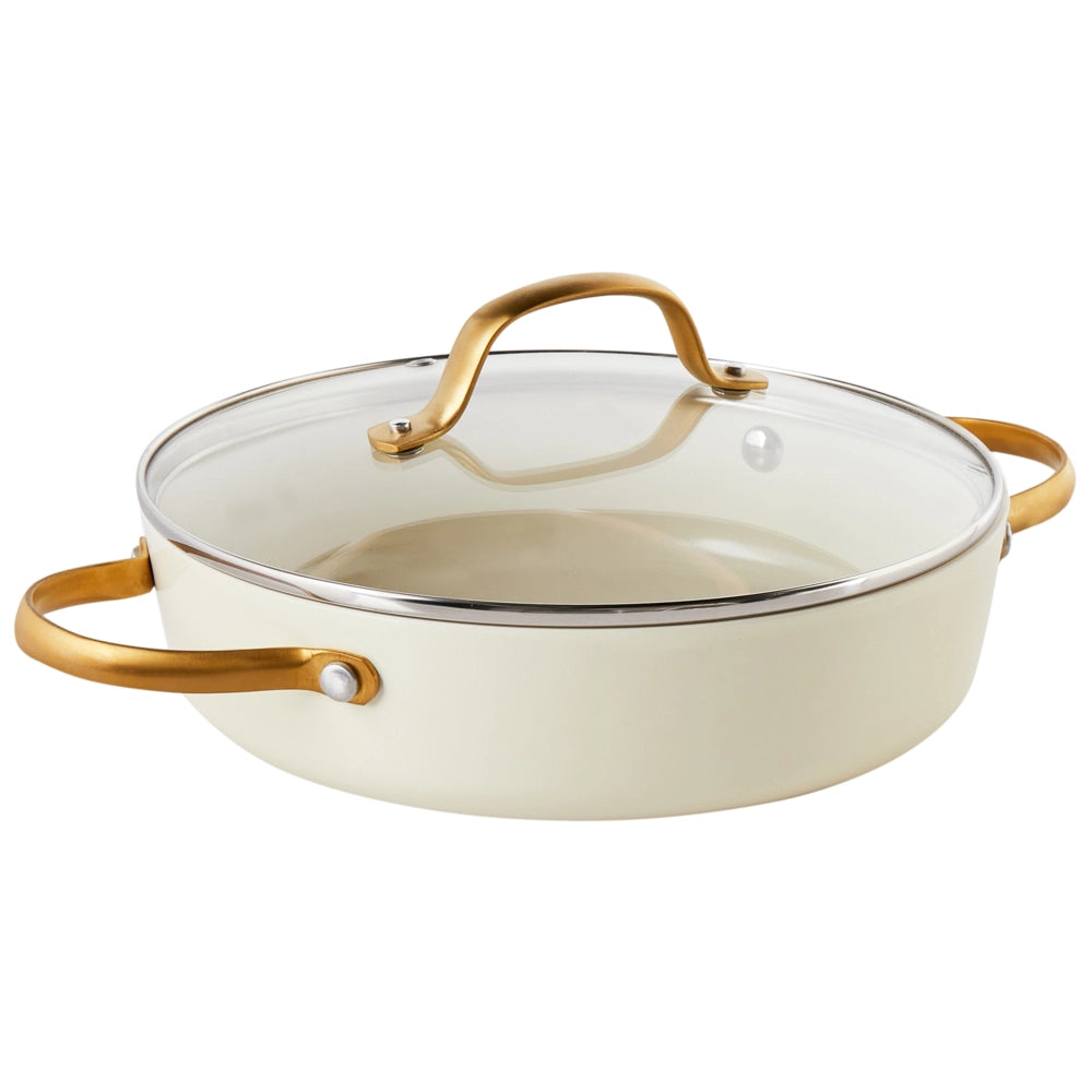 Set da cucina 10 pezzi e dimensioni con rivestimento in ceramica antiaderente in alluminio rosa
