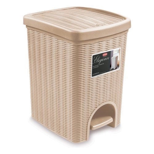 Stefanplast 30796 Elegance Pattumiera a Pedale 20 Lt Effetto Rattan Secchiello Estraibile colore Cashmere