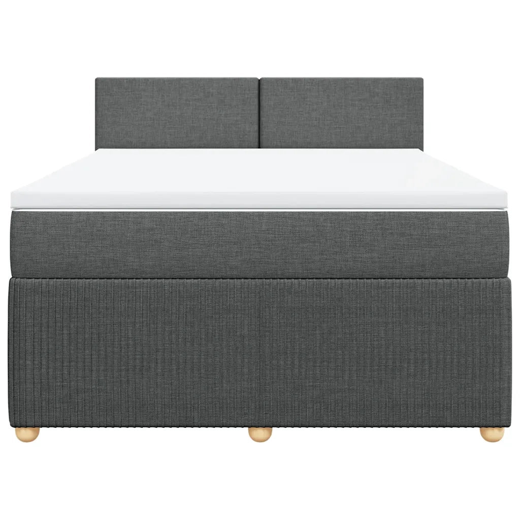 Giroletto a Molle con Materasso Grigio Scuro 140x190 cm Tessuto 3287445