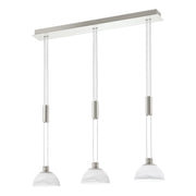 Lampadario Contemporaneo Montefio Acciaio Nichel Vetro 3 Luci Led 6,5W 2400Lm