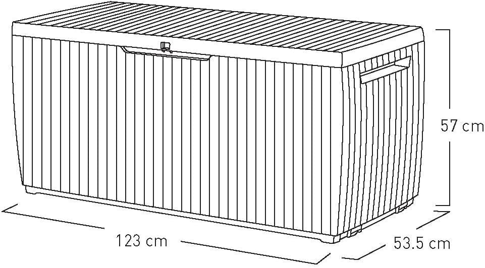 Cassapanca da Giardino Springwood 305 Litri in Resina Effetto Legno Colore Brown Lucchettabile e Utilizzabile come Seduta Keter