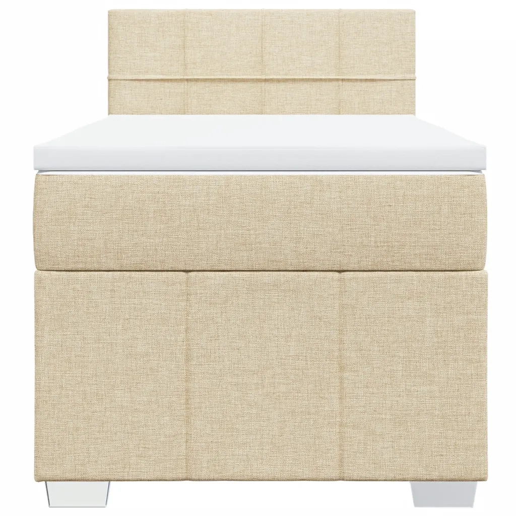 Giroletto a Molle con Materasso Crema 90x200 cm inTessuto 3286956
