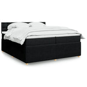 Giroletto a Molle con Materasso Nero 200x200 cm in Tessuto 3287579
