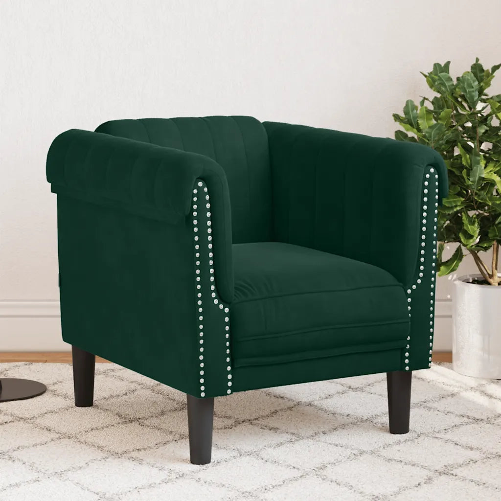 Poltrona | Sedia Relax Verde Scuro in Velluto