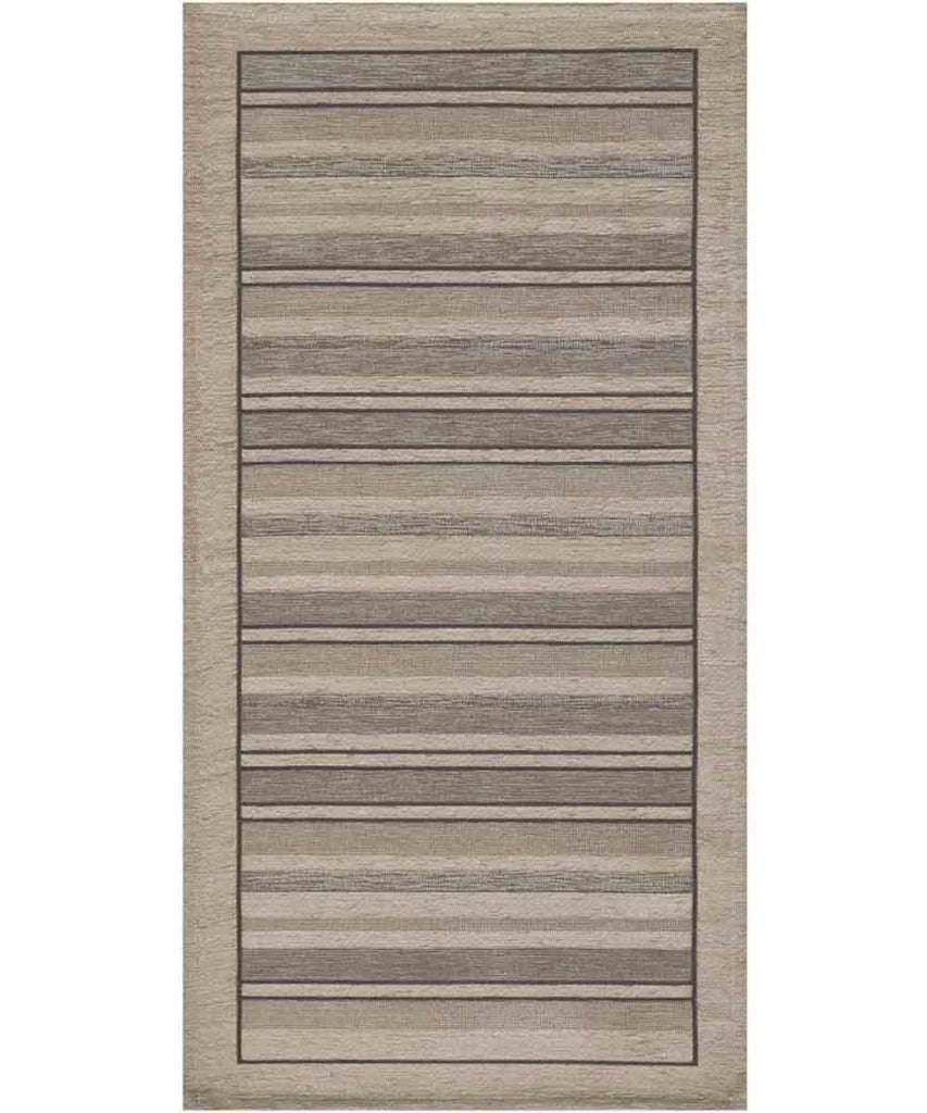 Tappeto STYLE TORTORA cm.55x115 moderno a righe, passatoia cucina multiuso lavabile velour antiscivolo