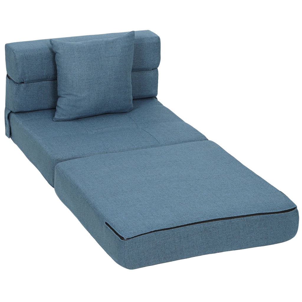 Poltrona letto relax ospiti ¨C Xylo ¨C tessuto blu scuro 70x70x61 cm rivestimento rimovibile
