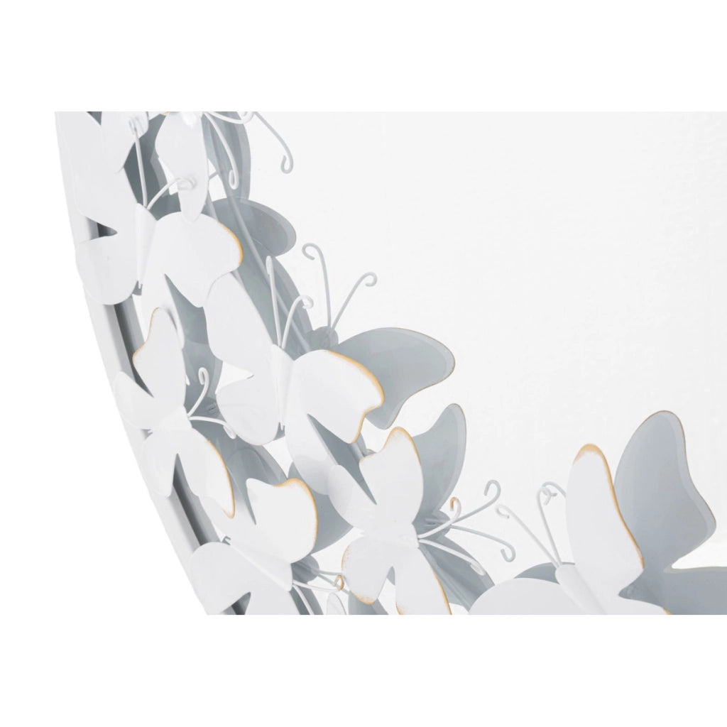 Specchio con Cornice VKH491, Bianco, Metallo, 62,5x2,3x62,5 cm