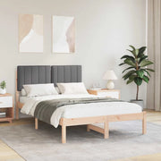 Letto con Testiera Rivestita Grigio Naturale e Scuro