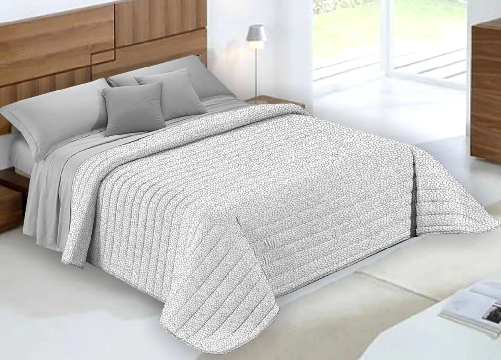 Quilt Trapuntino Piumino Estivo 100gr/mq Microfibra Diadema Borbon - Piazza E Mezza - Grigio 2