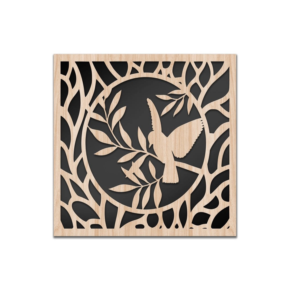 ULIVO - Quadro arredo LASERCUT composito Legno e PVC Misura: 40x40 cm