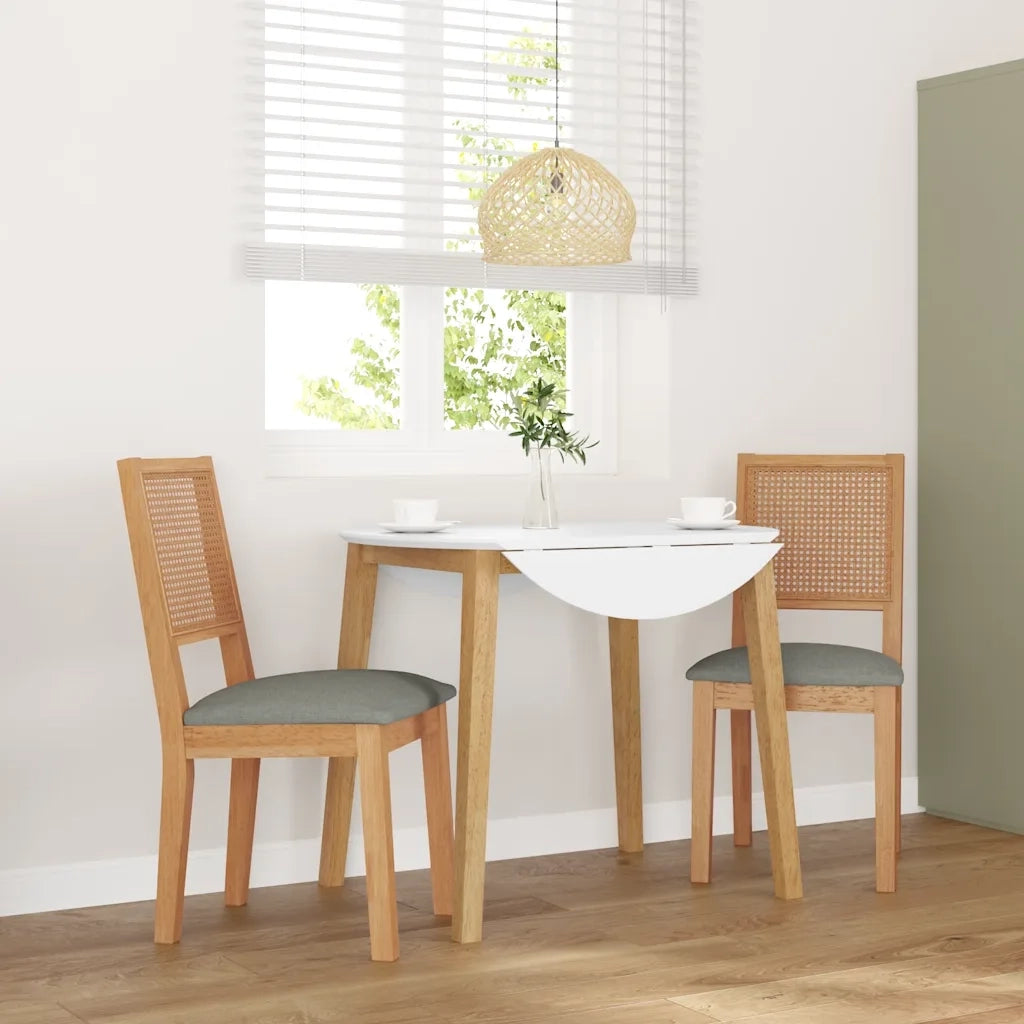 Sedie da Pranzo con Cuscini 2 pz in Legno Massello di Hevea 4102480
