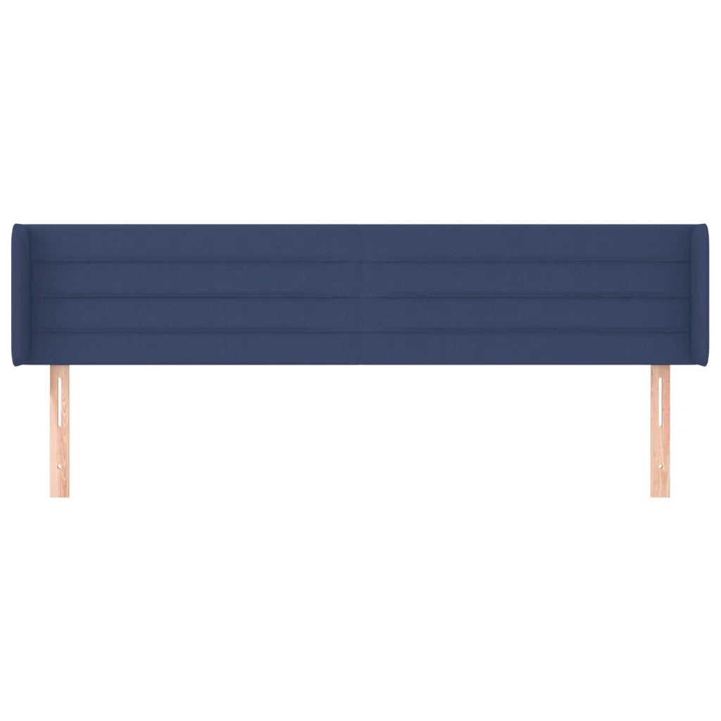 Testiera | Testata ad Orecchio Blu 183x16x78/88 cm in Tessuto