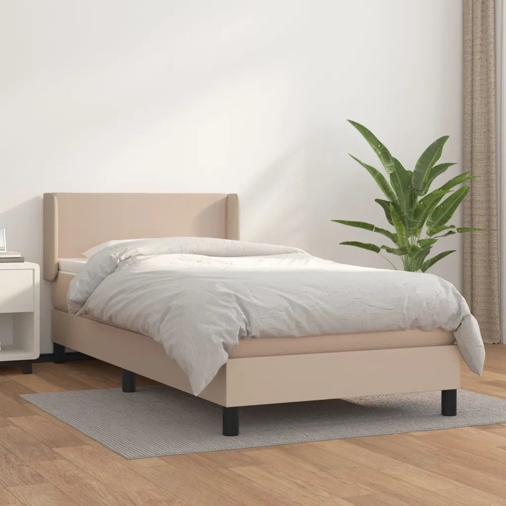 Giroletto a Molle con Materasso Cappuccino 90x200 cm Similpelle cod mxl 59720