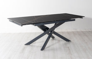 Tavolo Allungabile 80x140/200x76 cm in Ceramica Marmo Ares Nero