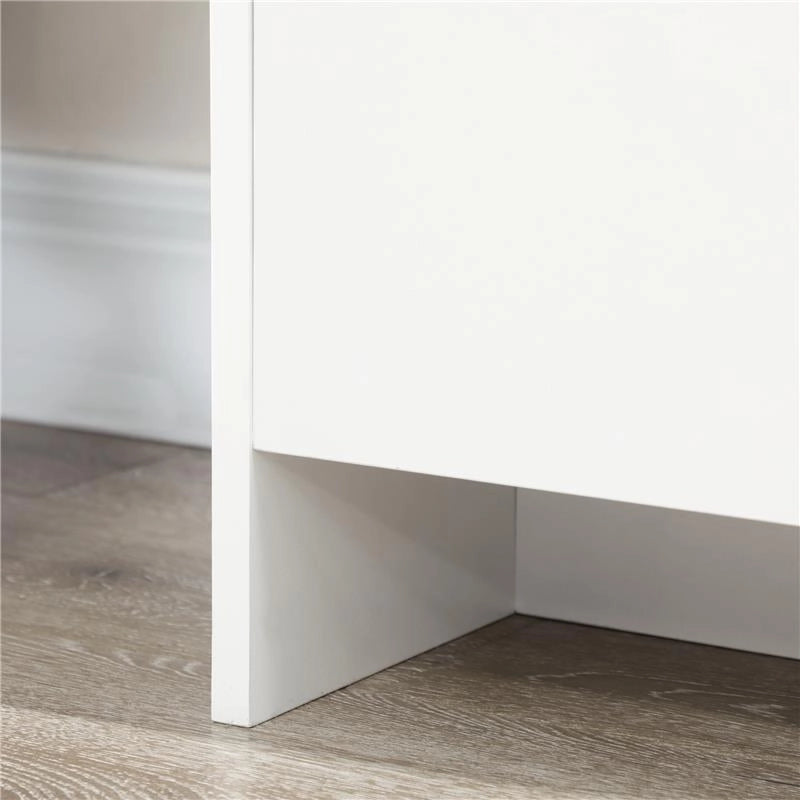 CREDENZA MODERNA A 12 RIPIANI INTERNI IN TRUCIOLATO PER CUCINA, SOGGIORNO E INGRESSO, 120X35X85 CM, BIANCO