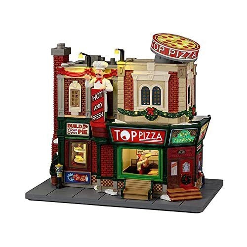 Lemax 25860 Top Pizza Edificio Decorativo con Movimento Luci e Suoni Volume Regolabile Adattatore 4.5V Incluso colore Multicolore