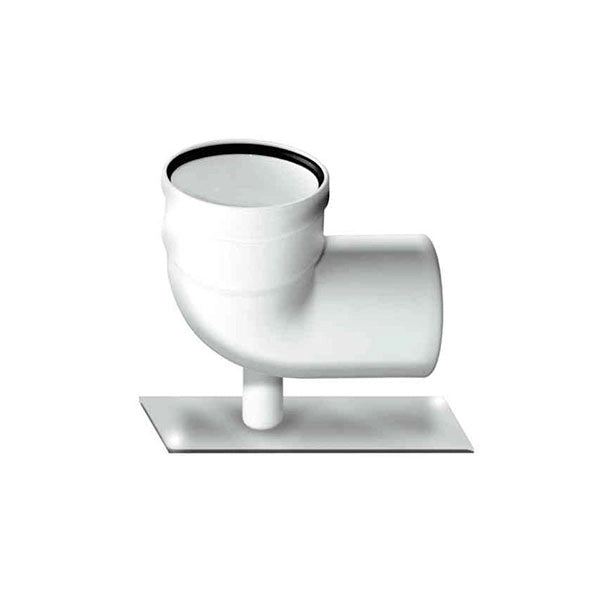 canna fumaria in PLASTICA PPS DN 060 curva 87° CON STAFFA DI SUPPORTO