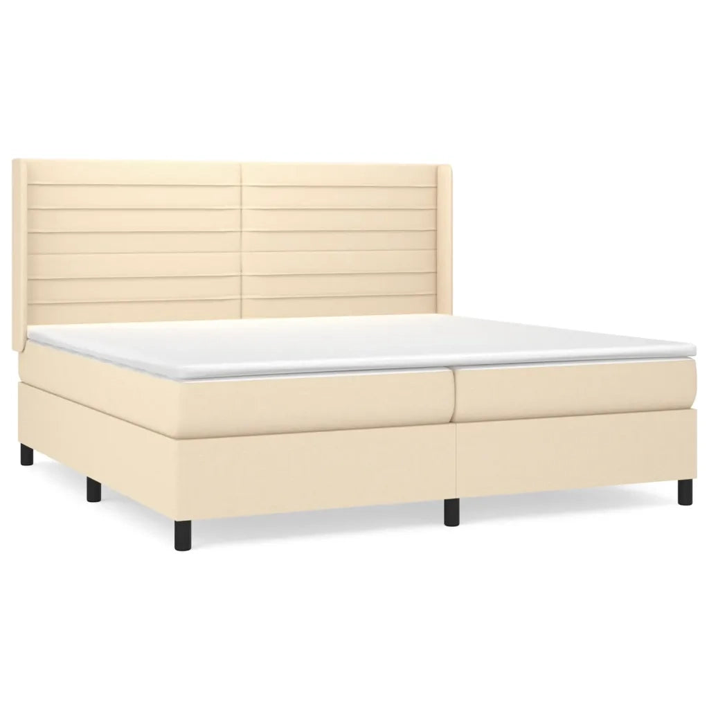 Giroletto a Molle con Materasso Crema 200x200 cm in Tessuto cod mxl 61258