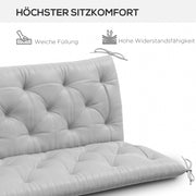 CUSCINO PER PANCA 150x98x8 cm Grigio Chiaro in poliestere